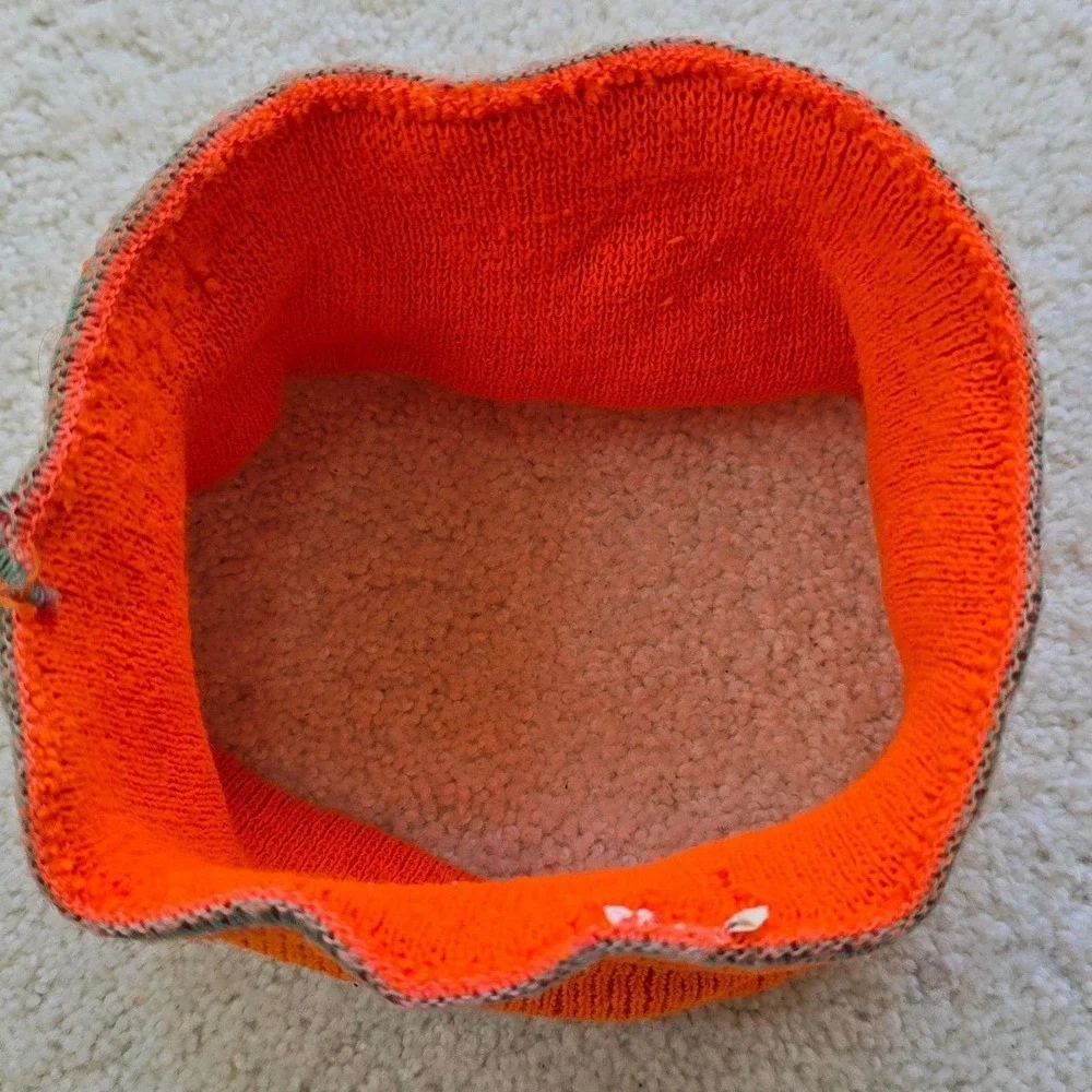 Blaze Orange Hunting Neck Warmer Gaiter Ear Band‎ 1980s Vintage